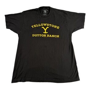Yellowstone Dutton Ranch T-Shirt Mens Large Graphic Print Logo Black Cotton